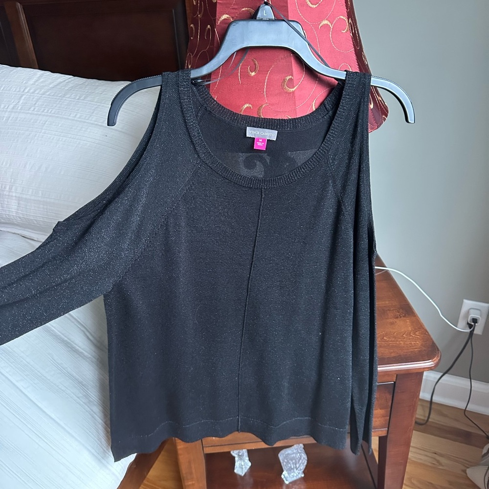 Vince Camuto Black Shimmery Long Sleeve